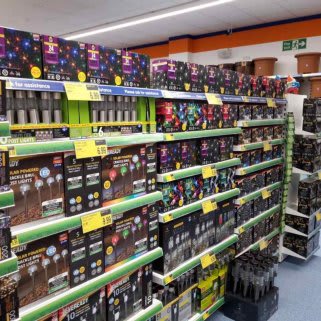 B&M's brand new store in Newmarket boasts a huge range of solar lighting for the garden, like post lights, string lights, light up ornaments and more.