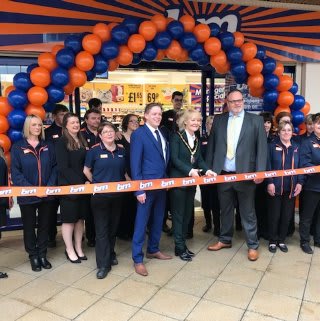 Store staff at B&M's new store in Newmarket were delighted to welcome local mayor, Councillor Rachel Hood and Richard Smith from Newmarket Town F.C, who cut the ribbon to officially open the store.