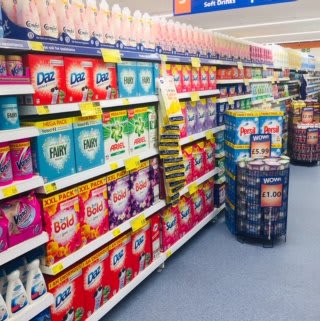 B&M's brand new store in Huddersfield stocks a great range of cleaning products, from the biggest brands like Daz, Lenor, Ariel and Domestos.