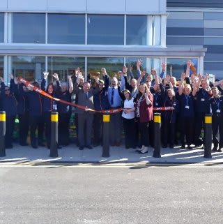 The store team at B&M's newest store in Whitby pose in front of their wonderful new Home Store & Garden Centre, located on Stainsacre Lane.