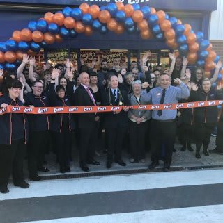 The store team at B&M's newest store in Newcastle-upon-Tyne pose in front of their wonderful new Home Store & Garden Centre, located on Brunton Lane.