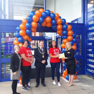 Store staff at B&M's new store in Livingston were delighted to welcome local mayor, Cllr Mike Muldoon and Alison from the local branch of the British Heart Foundation. The charity received £250 worth of B&M vouchers for taking part in B&M's special day, while Mayor Muldoon cut the ribbon to officially open the store.