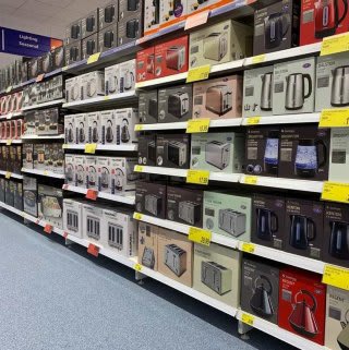 B&M's brand new store in Bangor, County Down stocks a great range of electrical items for the home, including TVs, Bluetooth speakers, toasters, irons and much more.