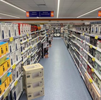 B&M's brand new store in Northampton stocks a great range of electrical items for the home, including TVs, Bluetooth speakers, toasters, irons and much more.