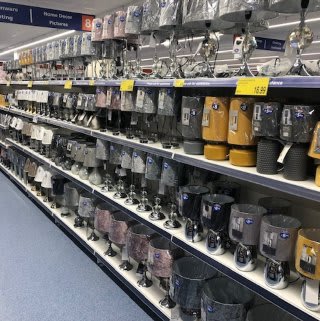 B&M's brand new store in Hitchin stocks a charming range of home decor, including table lamps, light pendants and much more.
