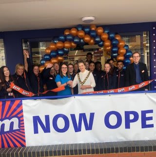 Store staff at B&M's new store in Hitchin were delighted to welcome Cllr Jean Green who cut the ribbon to officially open the store. Representatives from local charity Phase Hitchin joined Councillor Green as special guests for the morning, receiving £250 in B&M vouchers as a thank you for their hard work in the community.