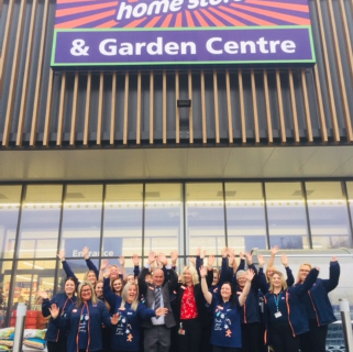 The store team at B&M's newest store in Ipswich pose in front of their wonderful new Home Store & Garden Centre, located on Smithy Road.