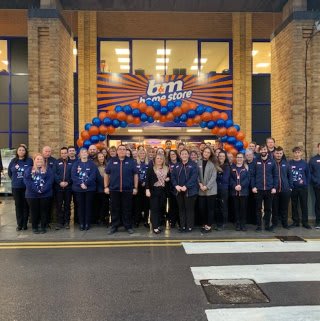 The store team at B&M's newest store in Llanishen pose in front of their wonderful new Home Store & Garden Centre, located on Ashbourn Way.
