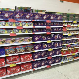 A first glimpse inside B&M's new Featherstone store, featuring a mouth-watering range of Christmas confectionery.