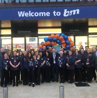 The store team at B&M's newest store in Ipswich pose in front of their wonderful new Home Store & Garden Centre, located on Northumberland Retail Park.