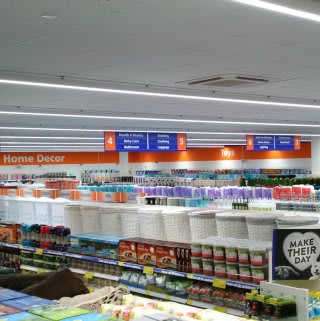 Inside B&M Broomhall before its first customers arrive on opening day.