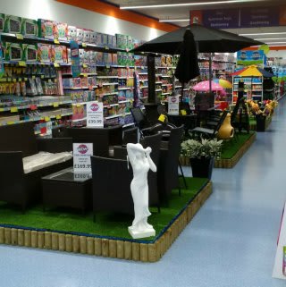 The gardening section inside B&M's new store in Congleton.