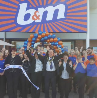 Mayor Councillor David Brown and local charity Friends For Leisure were B&M's special guests at the opening of its new Congleton store.