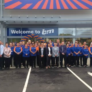 The store team pose outside their brand new B&M Strood store located on Commercial Road.