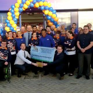 Michael Clarke from local charity Little Miracles was B&M Ortongate's VIP guest on opening day. He accepted £250 worth of B&M vouchers on behalf of the charity which had been donated by store staff.