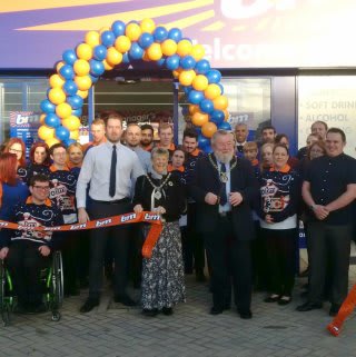 Local Mayor John Fox and his wife Judy were present at B&M's new store opening in Peterborough, cutting the ribbon to officially open the store at the Ortongate Centre.