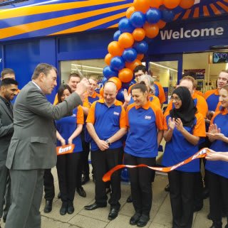 Local Deputy Mayor Councillor George Cutting was on hand to cut the ribbon at B&M's brand new store in Bishop's Stortford.