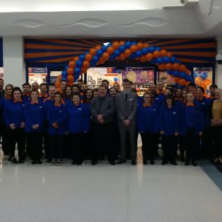 The store team at the latest B&M store at Thackeray Mall, Fareham pose outside the new Bargains Store.