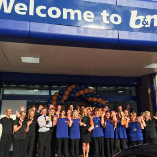 B&M Poole's store team outside their brand new Home Store Mannings Heath Retail Park.