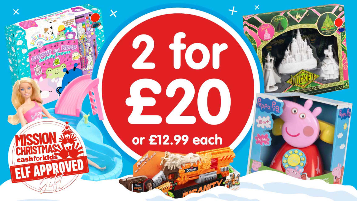 2 for £20 Toys at B&M.