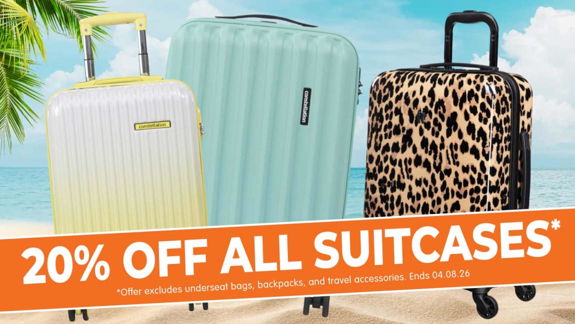 20% Off All Suitcases at B&M.