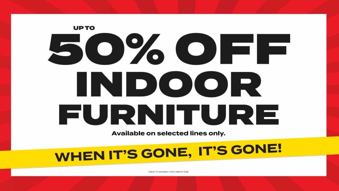 Up to 50% Off Indoor Furniture at B&M.