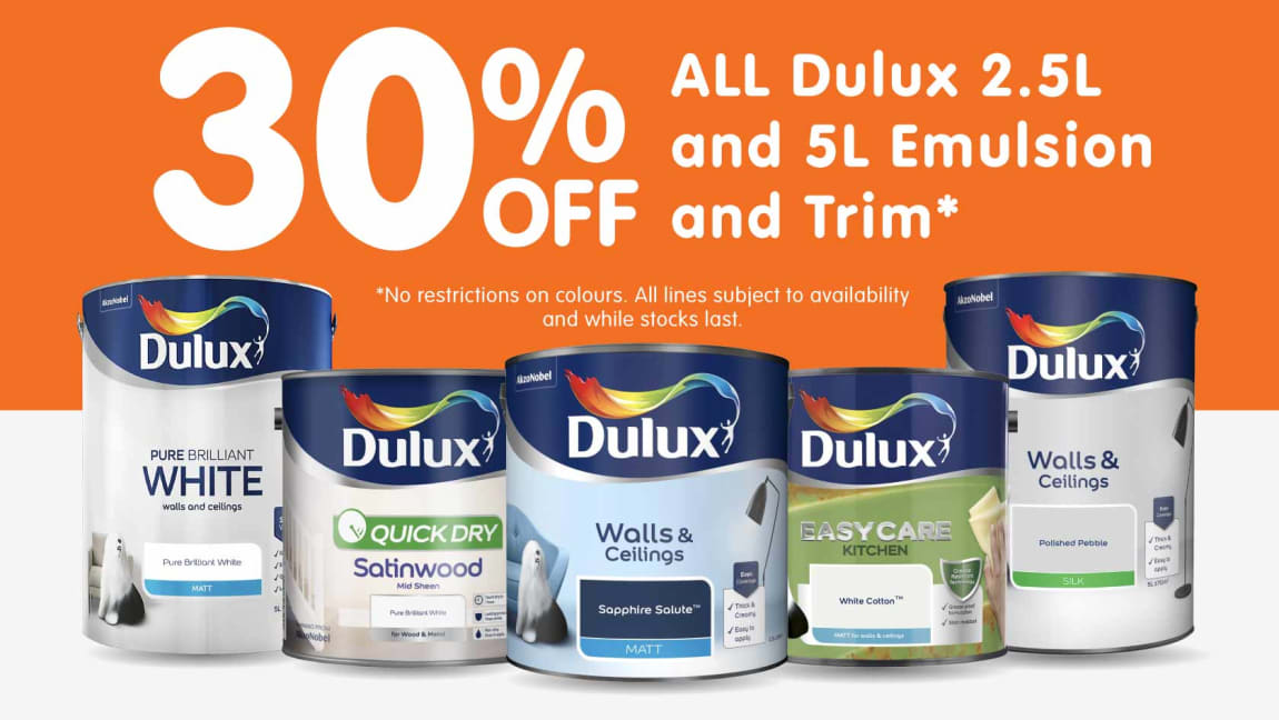30% off DULUX at B&M.