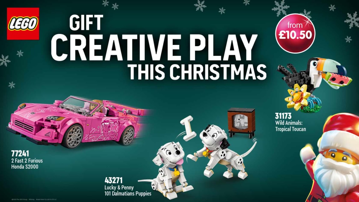 LEGO Christmas gifts at B&M. cat banner.