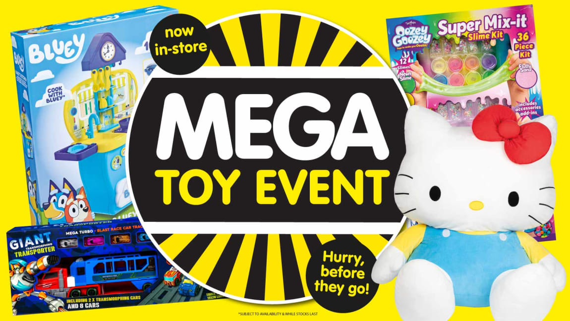 B&M Mega Toy Event. Cat banner.