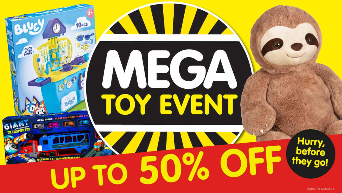 B&M Mega Toy Event. Cat banner.