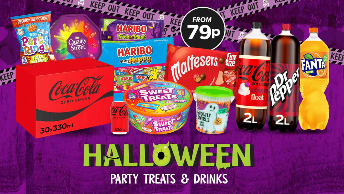 B&M Halloween Decorations & Confectionery.