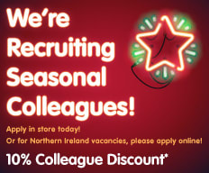 Christmas jobs now available at B&M.