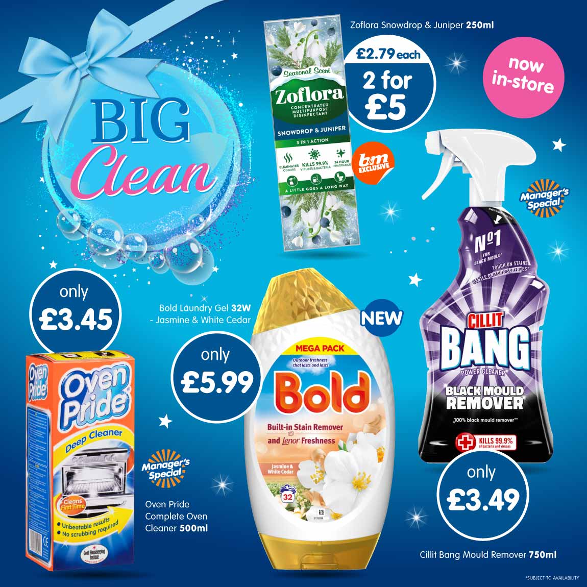 Big Clean at B&M. Home banner.