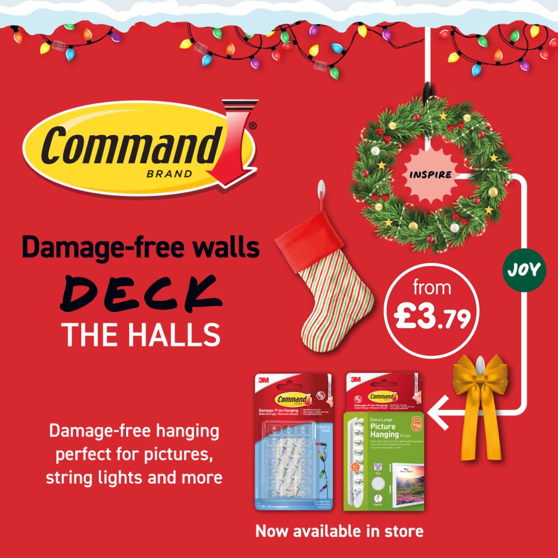 Command Christmas hooks at B&M. Main banner.
