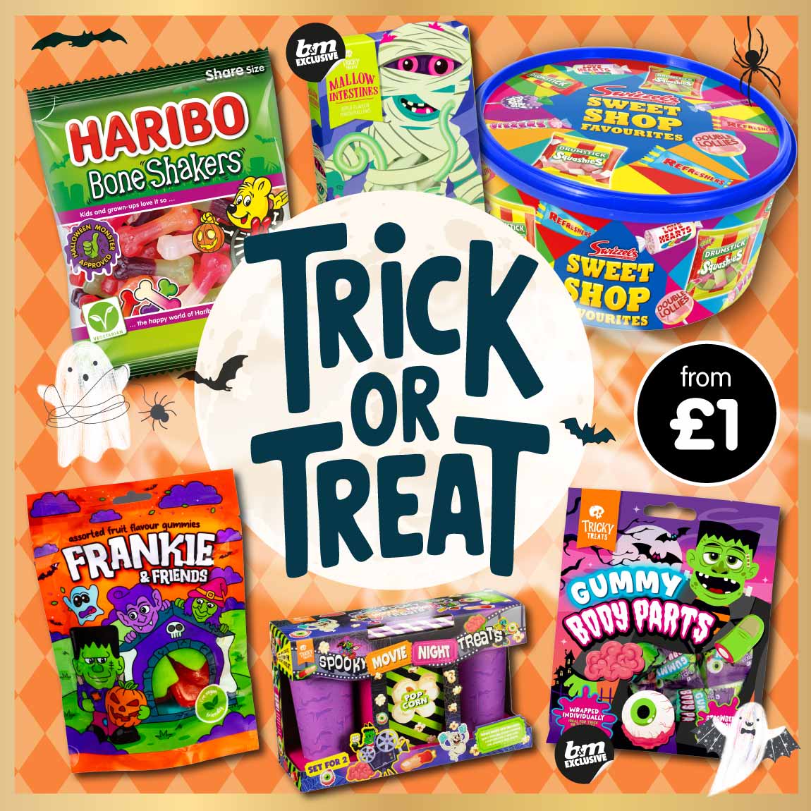 Save on Halloween Confectionery at B&M. Home banner.