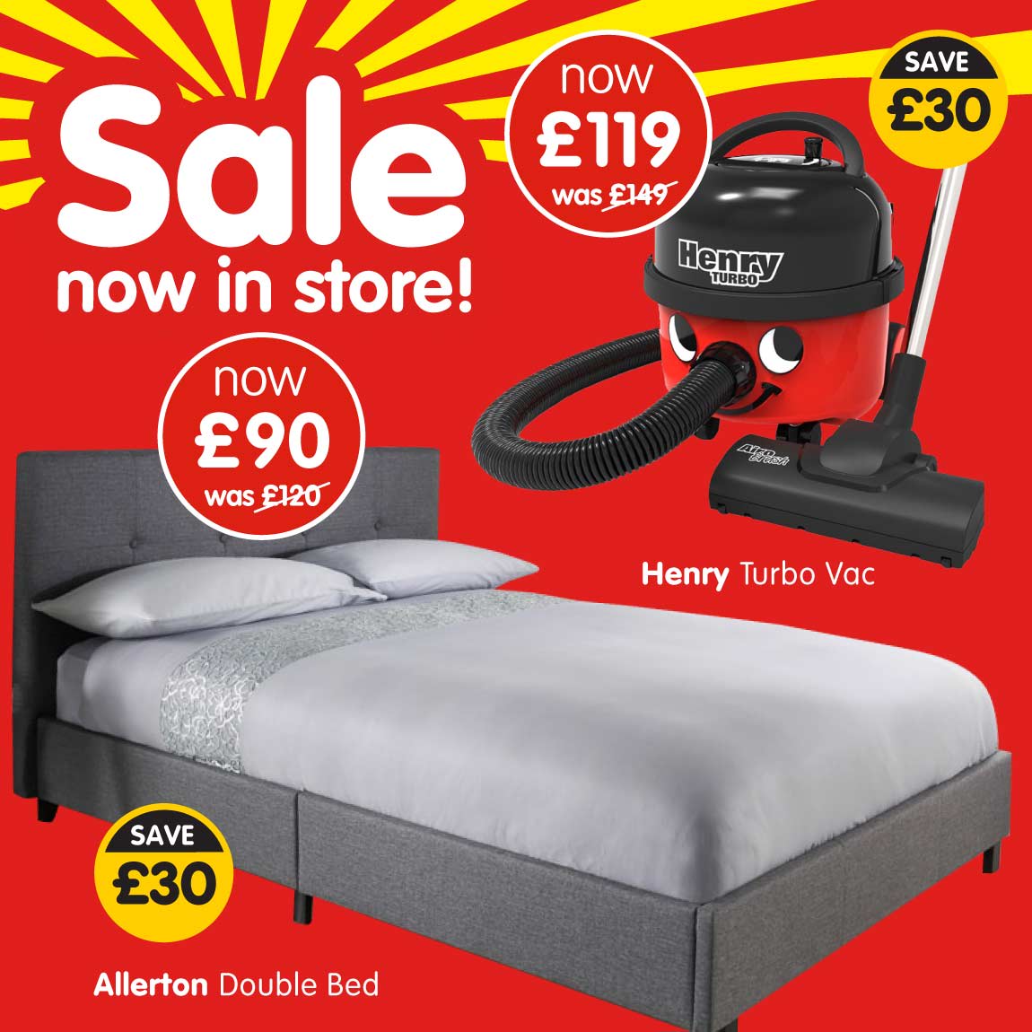 Wallpaper, Curtains, Furniture, Toys, Vacuum Cleaners, TVs B&M