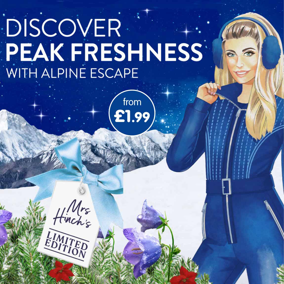 Mrs Hinch Alpine Escape at B&M. Home banner.