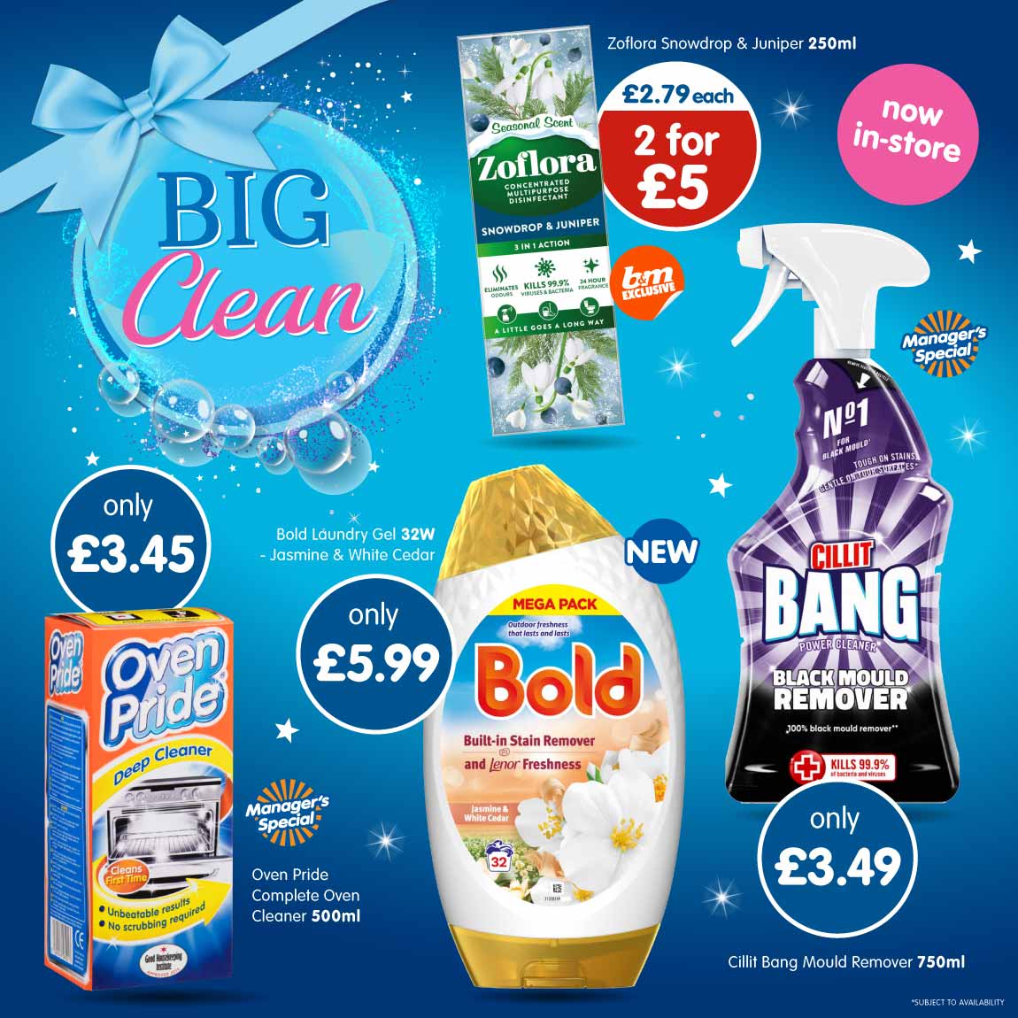 Big Clean at B&M. Home banner.