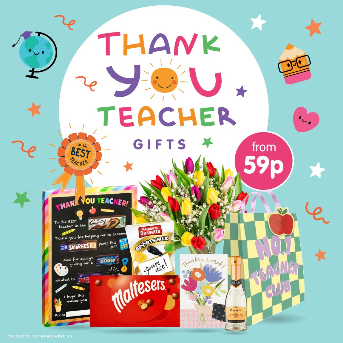 Thank You Teacher Gifts at B&M. Home banner.