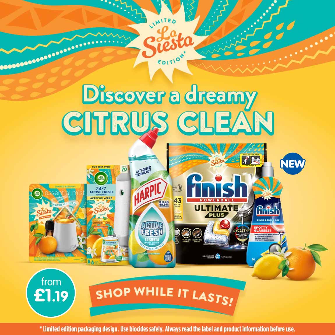 Reckitt La Siesta Limited Edition range at B&M. Home banner.