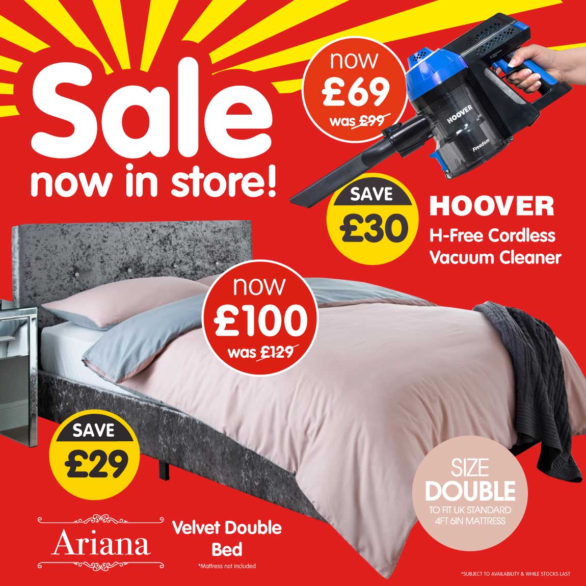 Sale now in store at B&M.