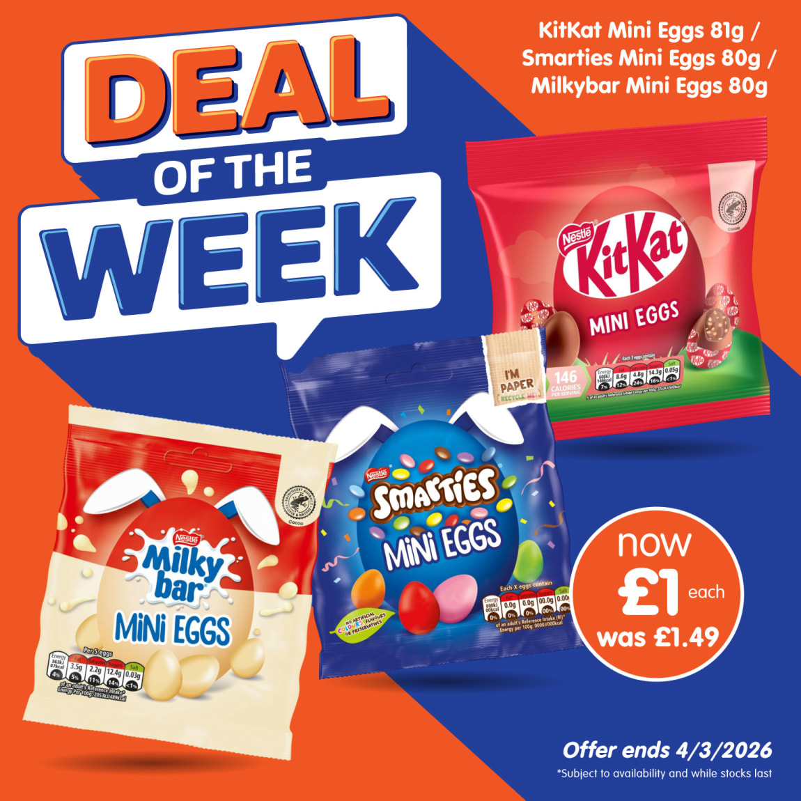 Deal of the Week Mini Eggs at B&M.