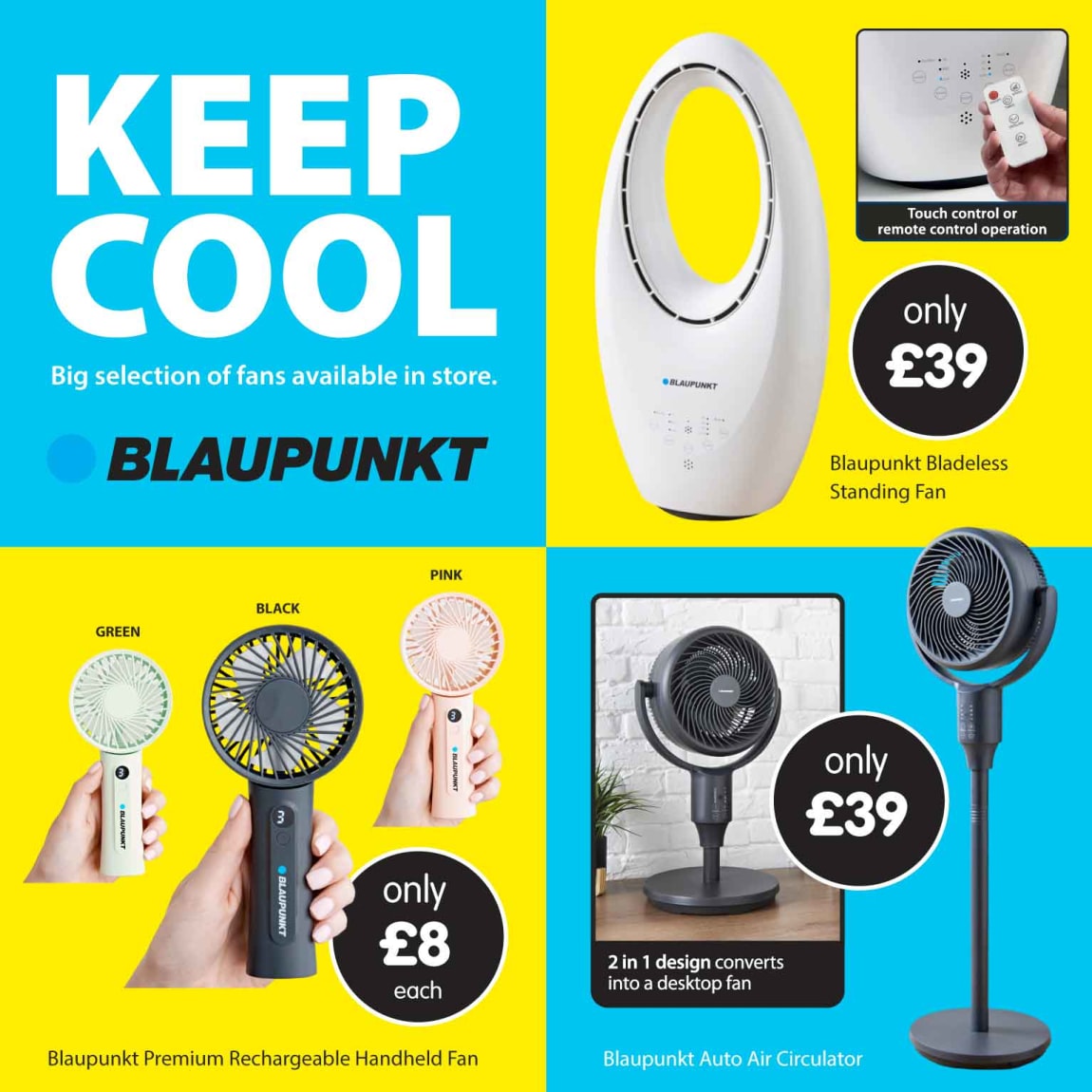 Save on fans at B&M.