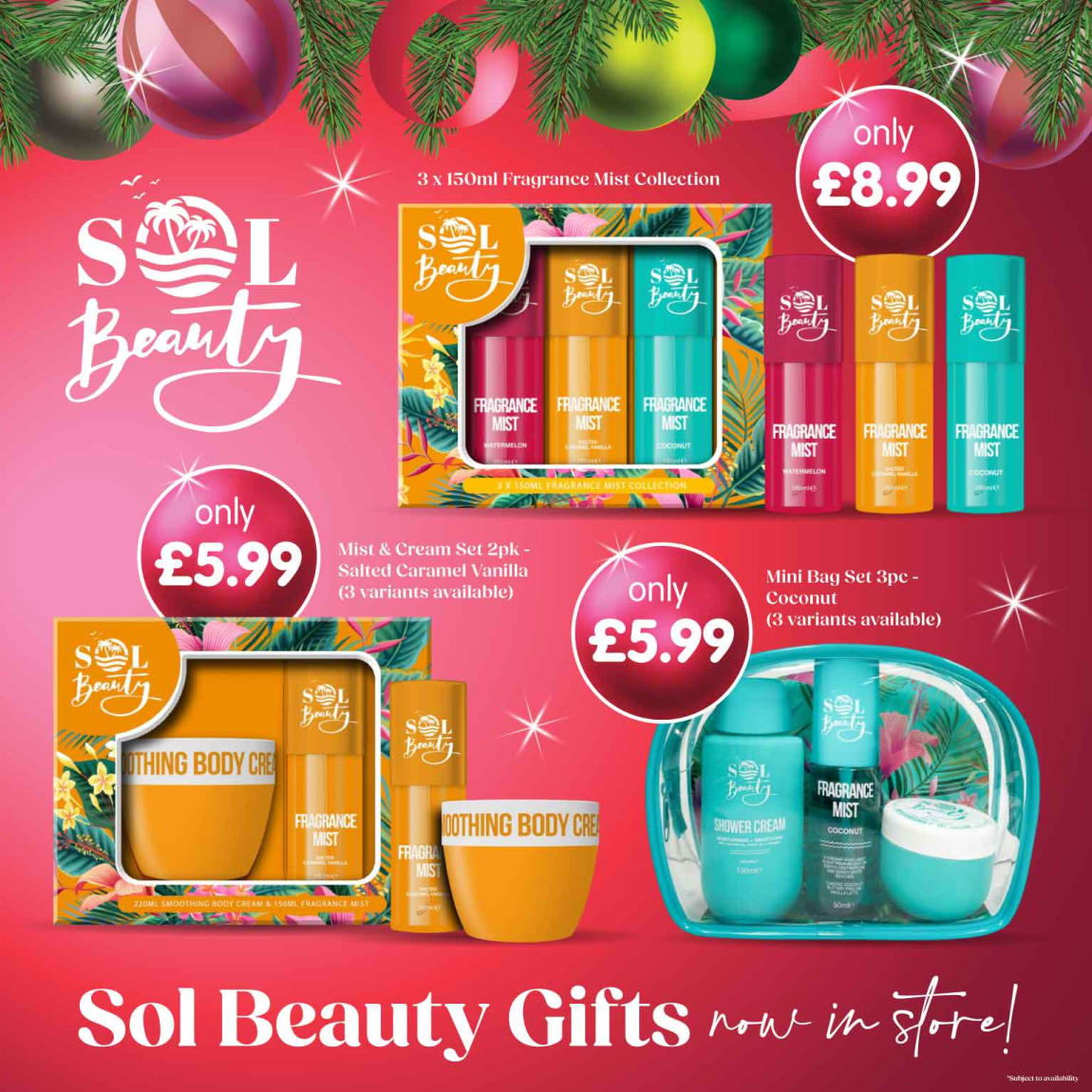 Sol Beauty Gifts at B&M. Square.