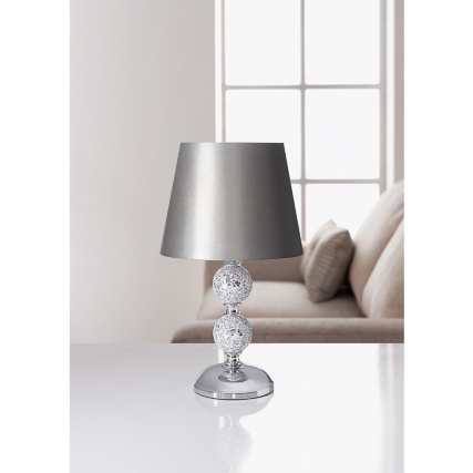 Zoe Mosaic Table Lamp Silver ZOE Crackle Mosaic Table Lamp Black or