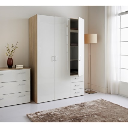 Norvik 3 Door Wardrobe | Bedroom Furniture - B&M