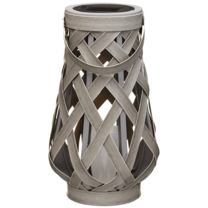 Roma Solar Powered Wicker Lantern | Garden Lighting - B&M home wiring outdoor light 