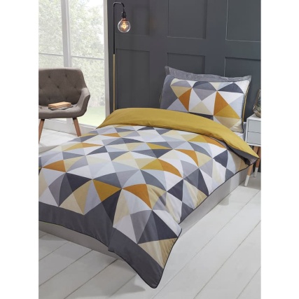 Geo Single Duvet Set - Ochre