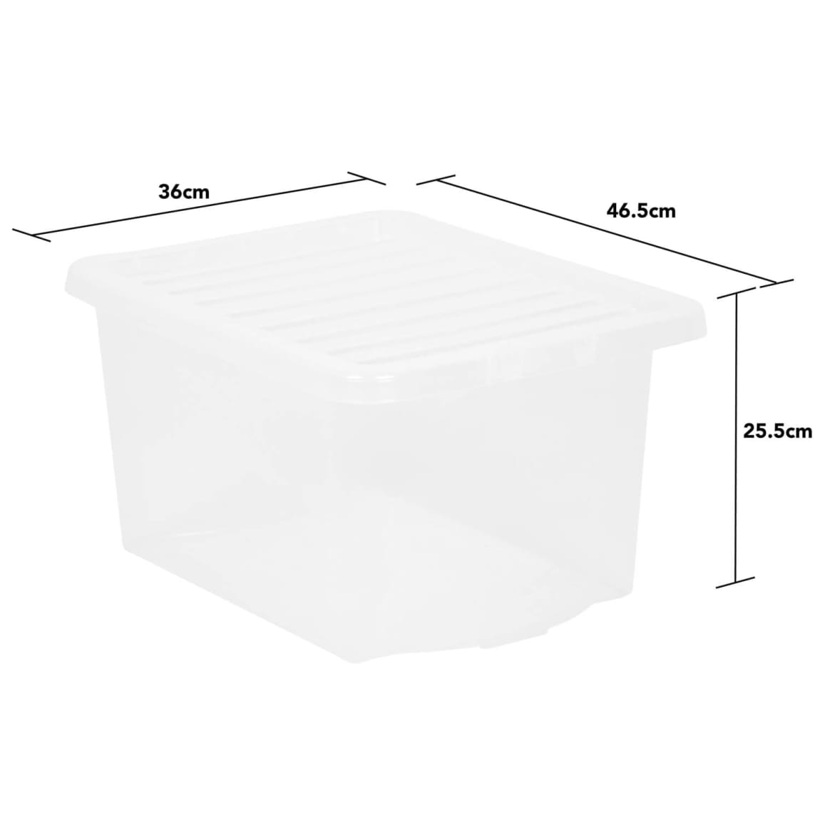 Clear Storage Box with Lid 30L Clear Storage Boxes B&M