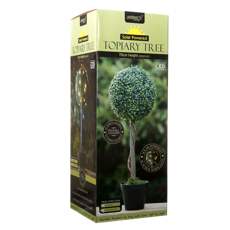 Topiary Tree with Solar Light 70cm l Garden B&M